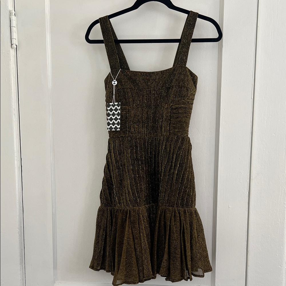 Elegant Dark Gold Mini Dress